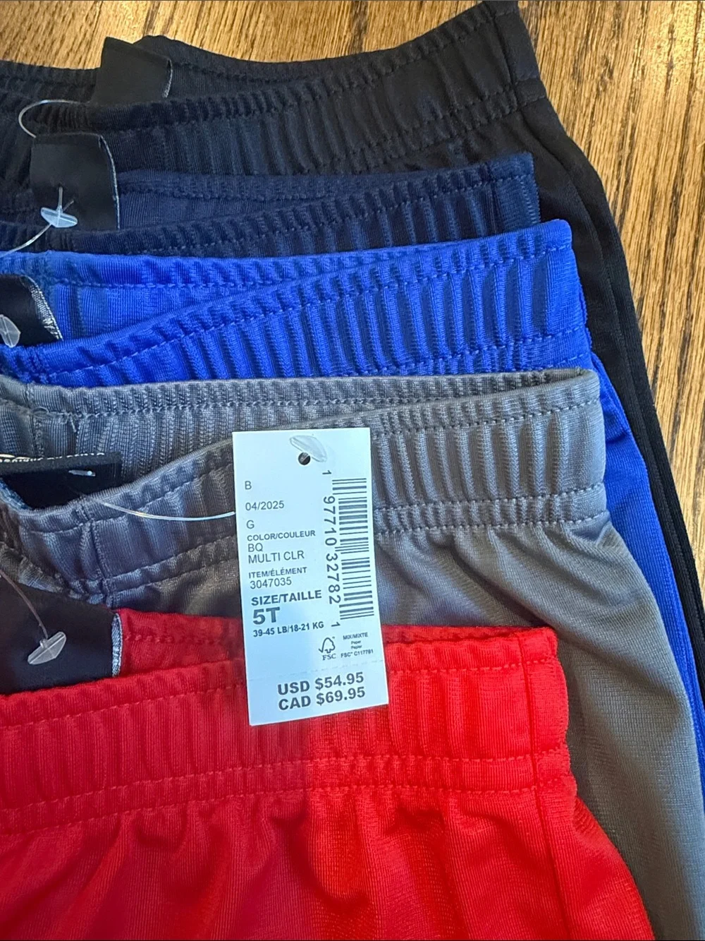 5 The Children’s Place Black Blue Red Gray Athletic Basketball Shorts 5T NWT